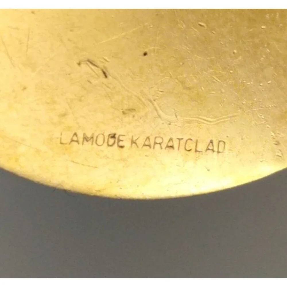VTG C B K Pin Brooch Monogrammed Lamode Karatclad Gold Tone Brushed